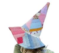 GkgWuxf Cappelli da da donna, cappello da trapuntato per Halloween, arte popolare, copricapo fatto a mano, per donne, stregoni, esecutori, giochi di ruolo, compleanni, Natale, eventi a