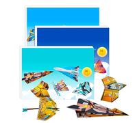 GkgWuxf Kit aereo in carta | 3 pezzi libro aereo in carta giocattolo creativo,attività educative viaggio scuola casa apprendimento asilo ragazzi ragazze tempo libero