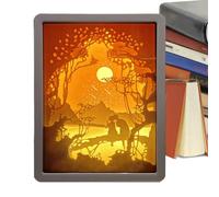 GkgWuxf Luce notturna, sculture di carta, lampada notturna 3D intagliata in carta, lampada da tavolo a LED, decorazione da tavolo per genitori, amanti e amici