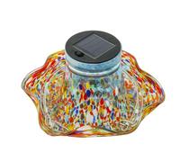 GkgWuxf Mangiatoia per uccelli per colibrì, mangiatoie per uccelli selvatici ad energia solare, forniture per l'alimentazione in vetro macchiato, decorazioni solari da giardino, ornamenti per prato