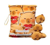 GkgWuxf Porta Snack Per Bambini,Peluche Portasnack Capibara Portachiavi - 4 Piccole Bambole Incluse Morbido Portachiavi Pendente Per Viaggio Scuola Picnic Gelatine Cioccolato Fudge Caramelle Patatine