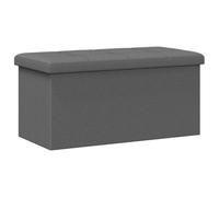 GKHPYURE Panchina Pieghevole Grigio Chiaro Tela con Coperchio Imbottito | Capacità 80 l, capitonné con bottoni, telaio in legno ingegnerizzato, pieghevole salvaspazio