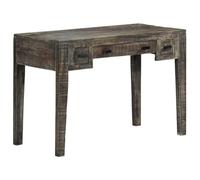 GKHPYURE Scrivania Nera 110x50x75 cm Legno Massello di Mango | 3 cassetti con maniglie, legno mango verniciato e laccato, uso studio ufficio salotto, consolle o scrittoio