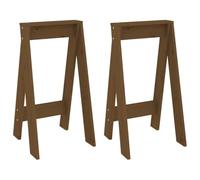GKHPYURE Tabourets De Bar 2 Pcs Bois Massif De Pin Marron Ambre 40x40x75 cm | Sans dossier, charge max 110 kg par assise, manuel d'assemblage inclus, cuisine salon salle à manger, style rustique