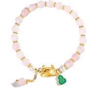 GKIRQVPE Bracciale Feng Shui con zucca di cristallo del drago | Chakra della zucca del drago con gnocco dorato multicolore: talismano della ricchezza Feng Shui dell'anno del drago