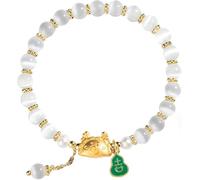 GKIRQVPE Bracciale Feng Shui con zucca di cristallo del drago | Chakra della zucca del drago con gnocco dorato multicolore: talismano della ricchezza Feng Shui dell'anno del drago