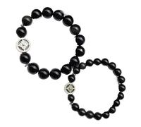 GKIRQVPE Bracciale Feng Shui in argento 925 con ossidiana nera