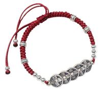 GKIRQVPE Bracciale Feng Shui in argento con moneta dei cinque imperatori | Scenario di utilizzo dell'argento e del rosso: ricchezza, fortuna e regali