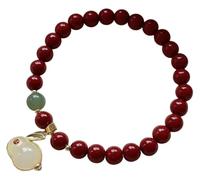 GKIRQVPE Bracciale Feng Shui in cristallo cinabro di agata rossa | Multicolor 14-16,5 cm Scenario di utilizzo: regalo for la meditazione sulla ricchezza della lepre Feng Shui