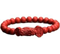 GKIRQVPE Bracciale Pi Xiu in cristallo rosso cinabro | Multicolor 6/8 mm Utilizzo: attira ricchezza e fortuna