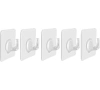 GKIRQVPE Ganci da muro adesivi in PVC trasparente | Trasparente 6x6 cm 5/10/20/30/40 Pezzi Cucina Bagno Ufficio Stoccaggio: Nessuna traccia(5pcs)