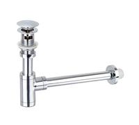 GKIYMLLFV Piletta di Scarico a Scomparsa for lavabo, in Ottone Nero/Oro, for lavandino del Bagno, sifone, piletta di Scarico a Scomparsa, sifone a P, Kit di Scarico a Parete(1-2-Hole)