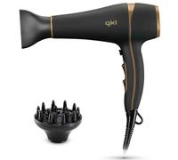 GKL Onyx S2200 Professional Ionic Hair Dryer with 2 Speed Settings and Cold Air Function, Includes Stroke and Diffuser, 2200 W, Black and Gold