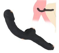 GKLWEJ Doppio fallo, fallo lungo, fallo realistico con testicoli, fallo in silicone, fallo nero, stimolatore del punto G, plug anale per donne, lesbiche, omosessuali