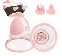GKLWEJ Massaggiatori per Il Seno, Vibratore per Capezzoli In Silicone da 2 Pezzi con 10 Potenti Vibrazioni E Ruotabile A 360°, Giocattolo Sessuale per Donne Che Leccano (6 Testine Morbide)