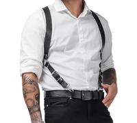 GKLWEJ Pettorina da uomo in pelle, body da uomo sesso, petto da uomo punk, outfit rave da uomo biancheria intima gay da uomo, clubwear da uomo sexy, regolabile