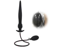 GKLWEJ Plug Anale Gonfiabile, Anal Plug in Silicone Grande con Pompa, Plug Anale con Ago Rimovibile, Plug Anale Espandibile Divaricatore Anale per Uomini Donne Coppie, Nero