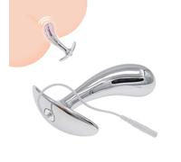 GKLWEJ Plug anale in acciaio inossidabile, Plug anale in metallo, Dilatatori per uomini elettrici, Plug anale elettrico, Accessori per plug anale con elettroshock, Argento, S