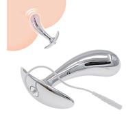 GKLWEJ Plug anale in acciaio inossidabile, Plug anale in metallo, Dilatatori per uomini elettrici, Plug anale elettrico, Accessori per plug anale con elettroshock, Argento, M