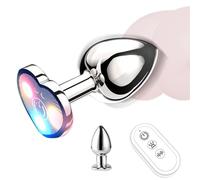 GKLWEJ Vibratore Anale, Plug Anale da Donna Anal Plug Analesex Dilatatore Anale Plug in Ano Donna con Luce Arcobaleno e 10 Modalità di Vibrazione, Plug Anali Toys Vibratori Uomo Anali