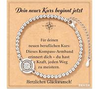 Gkmamrg Regali positivi per donne, bracciale da donna, in argento Sterling 925, portafortuna e coraggiatore, regalo di compleanno per la migliore amica, moglie, figlia, mamma, Regolabile, Argento