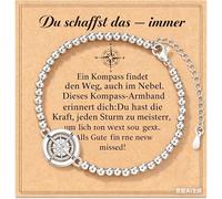 Gkmamrg Regali positivi per donne, bracciale da donna, in argento Sterling 925, portafortuna e coraggiatore, regalo di compleanno per la migliore amica, moglie, figlia, mamma, Regolabile, Argento