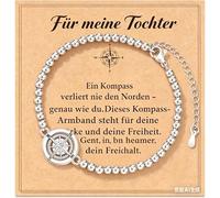 Gkmamrg Regali positivi per donne, bracciale da donna, in argento Sterling 925, portafortuna e coraggiatore, regalo di compleanno per la migliore amica, moglie, figlia, mamma, Regolabile, Argento