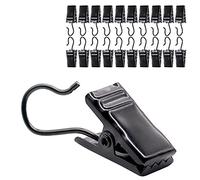 GKONGU Clip per Tende in Metallo,30 Pezzi clip con gancio,adatto per appendere corde leggere, display per foto, piante rampicanti, tende da doccia, decorazioni per la casa (nero)