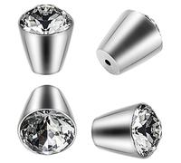 GKONGU Pomelli di Cassetto 4 pezzi,pomelli per porta in cristallo,pomelli armadio in metallo argentato,pomelli per mobili DIY,Comò armadi guardaroba Maniglia
