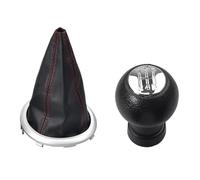 GKQRKVNM Pomelli leva cambio Compatibile Con Suzuki Per Swift 2005-2010 | Per SX4 2007-2013 5 Velocità Pomello Del Cambio Auto Shifter Leva Bastone Manopola Boccola Copertura(T Bright-Red line)