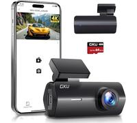 GKU Dash Cam Auto 4K,Dash Cam con UHD 2160P,DashCam Auto con WiFi integrato,Scheda SD 64G,24H Parking Monitor DashCam,Super Visione Notturna,170°Grandangolo,WDR,G-Sensor,Registrazione in Loop,Max 256G