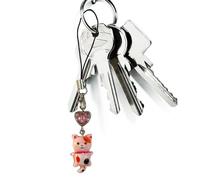Gkumgwo Charm per Telefono Gatto | Braccialetto Portachiavi | Charm Anti-Smarrimento per Borse e Telefoni con Pendente Gatto per Adulti e Bambini
