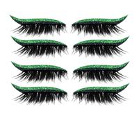 Gkumgwo Ciglia Finte | 4 Paia Impermeabili Ciglia Finte Adesivi | Con Effetto Luccicante Riusabili Per La Cura Della Bellezza Trucco Adesivo Eyeliner Per Uso Domestico Quotidiano Viaggio E Performance