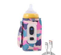 Gkumgwo Copertura isolante per biberon, scaldabiberon digitale, portatile, USB, con 5 marce, regolabile, mantiene il calore durante i viaggi