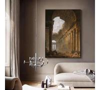 GKUVBF Antica Roma Architettura Paesaggio Il Vecchio 18° secolo Opera d'arte Tela Poster e stampe Immagini artistiche da parete Decorazione per la casa 80x120cm Senza cornice