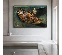 GKUVBF Artista Eugene Delacroix La Libertà che guida il popolo Quadro su tela Stampa artistica Poster Decorazione da parete per interni di casa (30x45 cm/senza cornice)