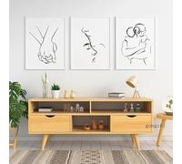 GKUVBF Coppia romantica che si bacia, si abbraccia, si tiene per mano, stampe su tela, quadri da parete, decorazioni per la casa (30x40 cm/3 pezzi senza cornice)