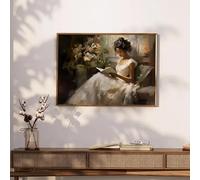 GKUVBF Donne nere africane vittoriane vintage che leggono libri, poster barocco, dipinto su tela, quadri da parete, decorazione da parete per la casa scura (70x100 cm/senza cornice)