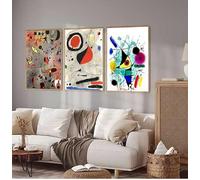 GKUVBF Famosi poster di opere d'arte surrealiste di Joan Miró, dipinti su tela astratti, arte murale retrò per soggiorno moderno, arredamento per la casa (70x100 cm/3 pezzi senza cornice)
