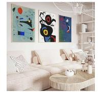 GKUVBF Famoso poster di opere d'arte surrealiste di Joan Miró, dipinto su tela astratto, arte murale retrò per soggiorno moderno, arredamento per la casa, 60x80 cm, 3 pezzi senza cornice