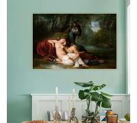 GKUVBF Francesco Hayez《Rinaldo e Armida,1813》stampa artistica su tela, poster per la decorazione murale di un soggiorno moderno (30x40 cm/senza cornice)