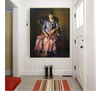 GKUVBF George Bellows《Emma in un vestito viola》Stampa artistica su tela, poster per la decorazione moderna della parete di casa, soggiorno (70x100 cm/senza cornice)