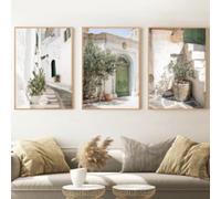 GKUVBF Italia Architettura antica Puglia Poster e stampe Boho Arte neutra Quadri murali Tela Dipinti Arredamento moderno per la casa 15,7" x 23,6"(40x60cm) x3 Senza cornice