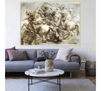 GKUVBF La battaglia di Anghiari di Leonardo da Vinci Dipinto su tela Opera d'arte famosa Immagine Soggiorno Decorazione della casa Stampe su tela 23,6 "x 31,4" (60x80 cm) Nessuna cornice