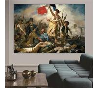 GKUVBF L'artista Eugene Delacroix, La libertà che guida il popolo, poster, Rivoluzione francese, Marianne, dipinto su tela, decorazione per la casa (70x100 cm/senza cornice).