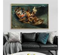GKUVBF L'artista Eugene Delacroix, La libertà che guida il popolo, poster, Rivoluzione francese, Marianne, dipinto su tela, decorazione per la casa (40x60 cm/senza cornice).