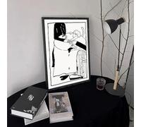 GKUVBF Moderno dipinto su tela in bianco e nero coreano Il mio amante e il mio cane, bella vita, per soggiorno, decorazione da parete per la casa (30x40 cm/senza cornice)