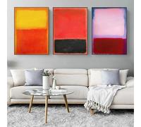 GKUVBF Moderno famoso Mark Rothko colorato opera d'arte nordica astratta poster dipinti su tela immagini da parete decorazione da parete per la casa 70x100cm-3 pezzi senza cornice