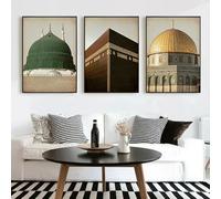 GKUVBF Moschea islamica Mecca Medina Kaaba Luogo sacro Poster Stampa su tela Pittura Arte murale Immagini Decorazione per la casa (30x45 cm/3 pezzi senza cornice)