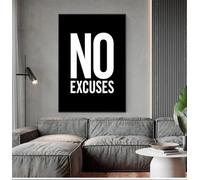 GKUVBF Nessuna scusa, citazione ispiratrice, poster fitness, decorazione da parete per palestra, arte motivazionale, tipografia, pittura su tela moderna, decorazione 70x105 cm senza cornice